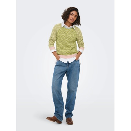 JDYBRYN LIFE L/S ONECK JACQ PULLOVER KNT