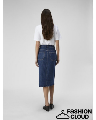 OBJELLEN MW MIDI DENIM SKIRT NOOS