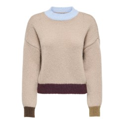 Onlolina maglia con collo alto a contrasto