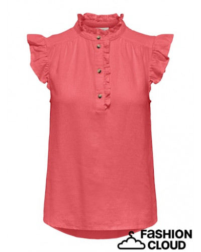 JDYSAY S/L LINEN FRILL TOP WVN DIA