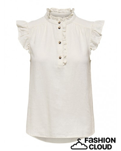 JDYSAY S/L LINEN FRILL TOP WVN DIA