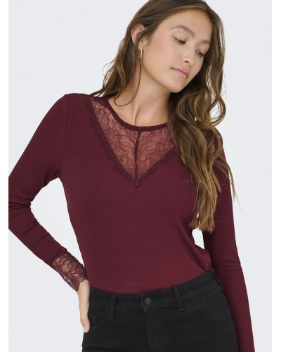 JDYROXY L/S LACE TOP JRS NOOS