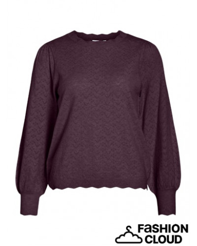 VIEMI O-NECK L/S KNIT TOP/TES