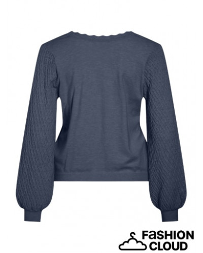 VIEMI REV  V-NECK L/S KNIT TOP/TES
