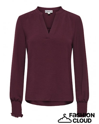 ONLMETTE V-NECK LS SMOCK TOP NOOS WVN