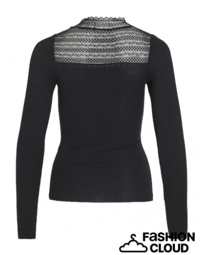 VISIA L/S LACE NECK TOP/KA