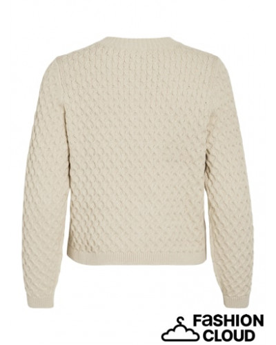 VIKALI L/S O-NECK KNIT BUTTON CARDIGAN