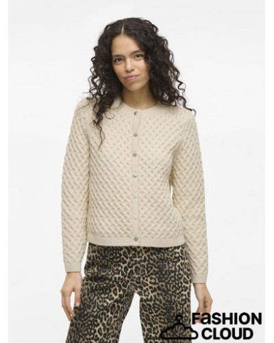 VIKALI L/S O-NECK KNIT BUTTON CARDIGAN
