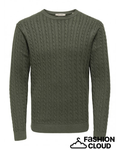 ONSLOUI REG 12 CABEL CREW KNIT NOOS