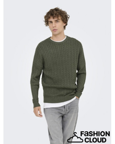 ONSLOUI REG 12 CABEL CREW KNIT NOOS