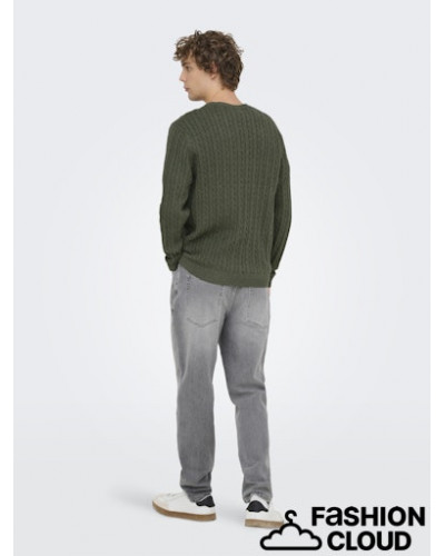 ONSLOUI REG 12 CABEL CREW KNIT NOOS