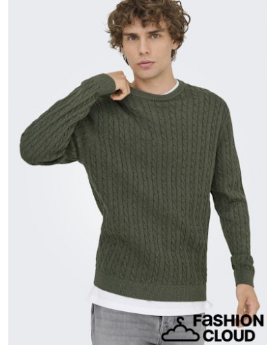 ONSLOUI REG 12 CABEL CREW KNIT NOOS