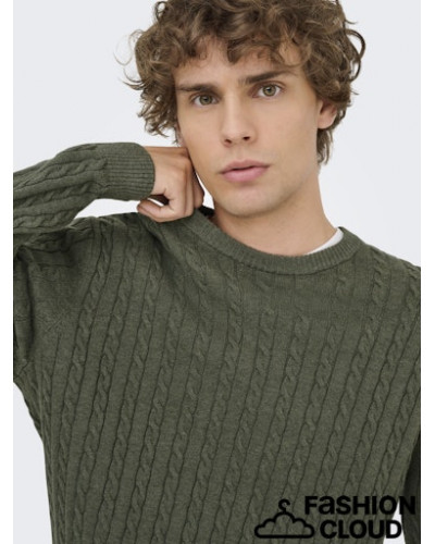 ONSLOUI REG 12 CABEL CREW KNIT NOOS