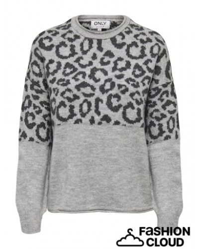 ONLJADE ANIMAL LS O-NECK KNT NOOS