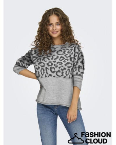 ONLJADE ANIMAL LS O-NECK KNT NOOS