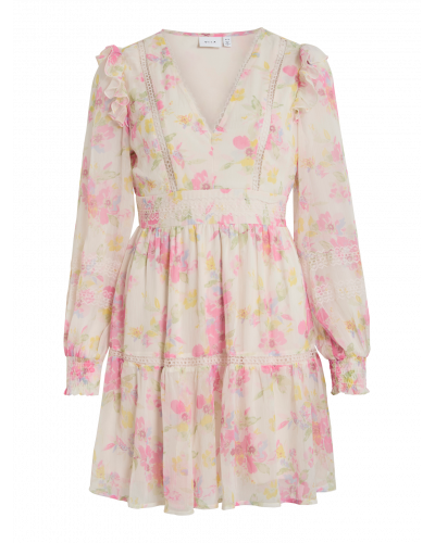 VIROMAN NEW V-NECK L/S SHORT DRESS/DC/KA