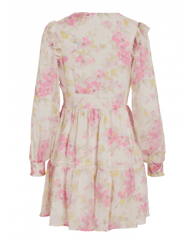 VIROMAN NEW V-NECK L/S SHORT DRESS/DC/KA