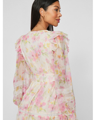 VIROMAN NEW V-NECK L/S SHORT DRESS/DC/KA