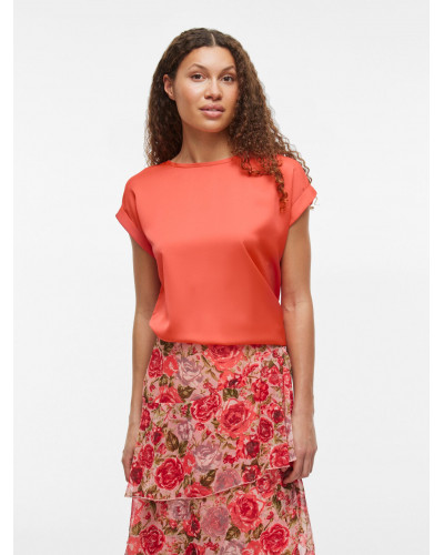 VIELLETTE S/S SATIN TOP - NOOS