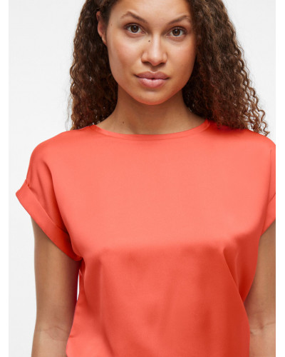 VIELLETTE S/S SATIN TOP - NOOS