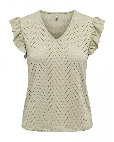 ONLSMILLA S/L V-NECK FRILL TOP JRS