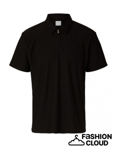 SLHRELAX-PLISSE HALF ZIP SS POLO EX