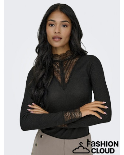 ONLTILDE GLITTER L/S HIGHNECK TOP JRS