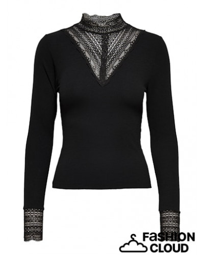 ONLTILDE L/S HIGH NECK LACE TOP JRS NOOS