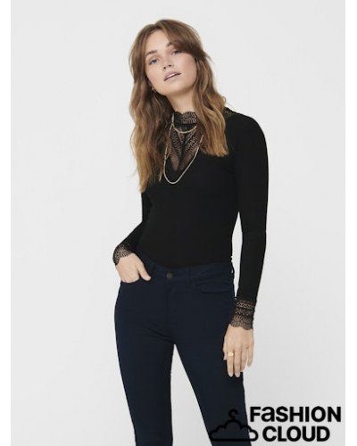 ONLTILDE L/S HIGH NECK LACE TOP JRS NOOS