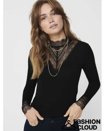 ONLTILDE L/S HIGH NECK LACE TOP JRS NOOS