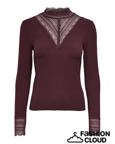 ONLTILDE L/S HIGH NECK LACE TOP JRS NOOS
