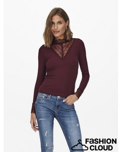 ONLTILDE L/S HIGH NECK LACE TOP JRS NOOS