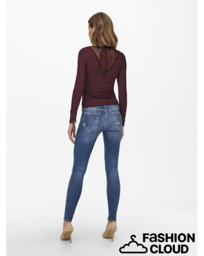 ONLTILDE L/S HIGH NECK LACE TOP JRS NOOS