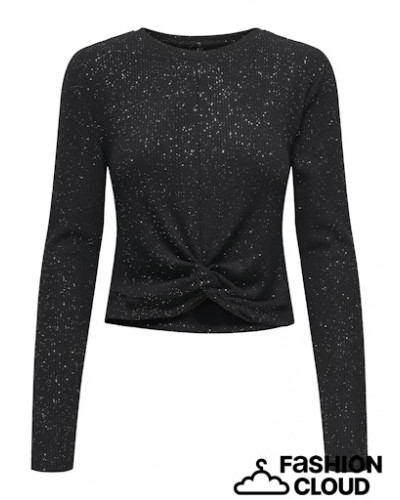 ONLBARBARA L/S GLITTER TWIST TOP JRS