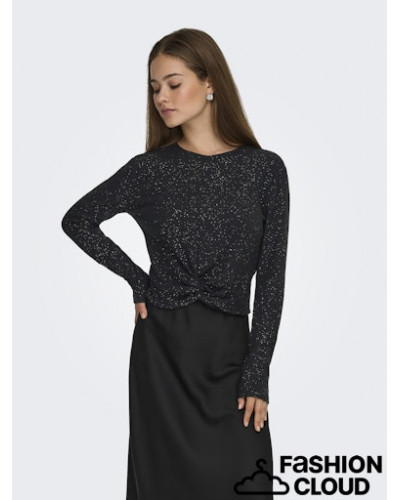 ONLBARBARA L/S GLITTER TWIST TOP JRS