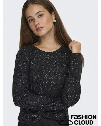 ONLBARBARA L/S GLITTER TWIST TOP JRS