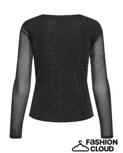 ONLMELLA L/S KNOT GLIT TOP WVN