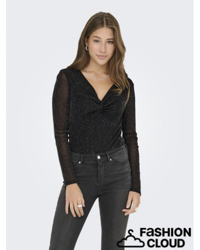 ONLMELLA L/S KNOT GLIT TOP WVN