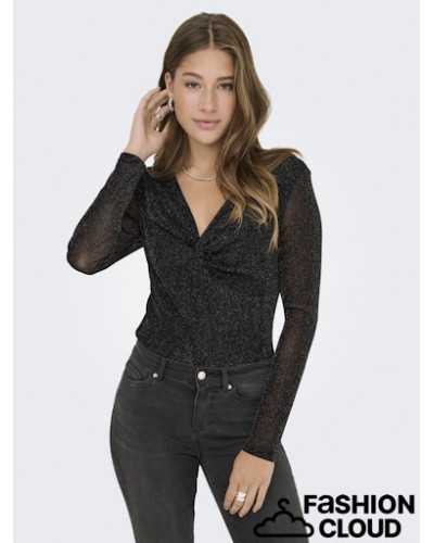 ONLMELLA L/S KNOT GLIT TOP WVN