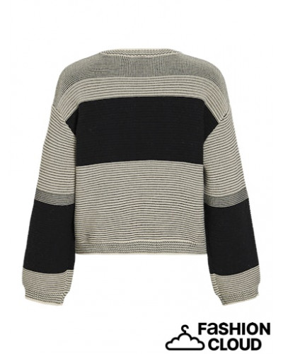 VISORANA O-NECK L/S SEQUIN KNIT TOP