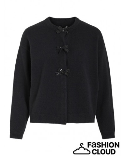 VIBRIANNA O-NECK L/S BOW KNIT CARDIGAN/1