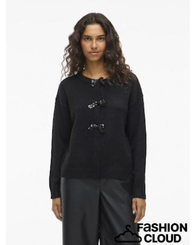 VIBRIANNA O-NECK L/S BOW KNIT CARDIGAN/1