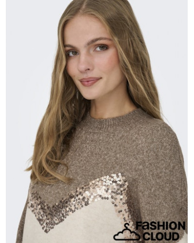 JDYMATILDA LIFE L/S HN SEQUIN PULL KNT