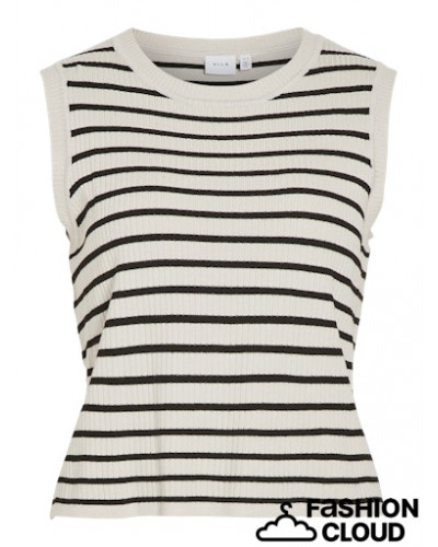 VIZICHA S/S O-NECK STRIPED KNIT TOP/1