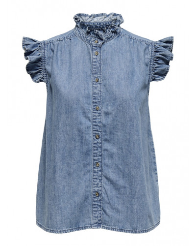 ONLSHANIA S/L FRILL DNM SHIRT AKM