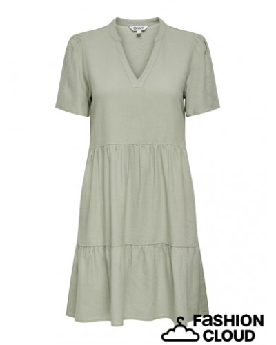 ONLTIRI-CARO S/S V-NECK LIN DRESS CC PNT