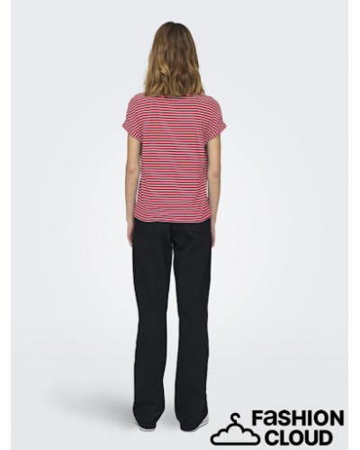 ONLMOSTER STRIPE S/S O-NECK TOP JRS NOOS