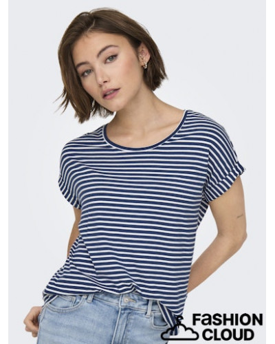ONLMOSTER STRIPE S/S O-NECK TOP JRS NOOS