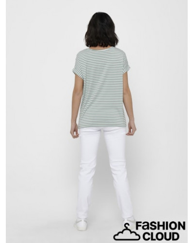 ONLMOSTER STRIPE S/S O-NECK TOP JRS NOOS