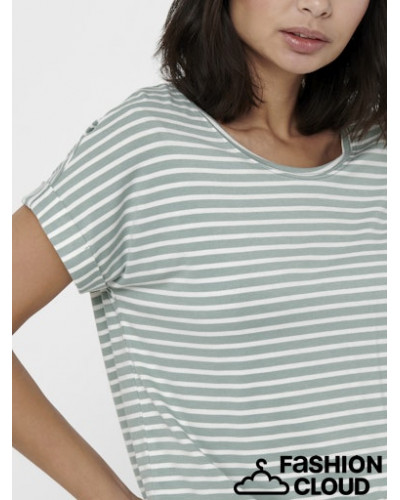 ONLMOSTER STRIPE S/S O-NECK TOP JRS NOOS